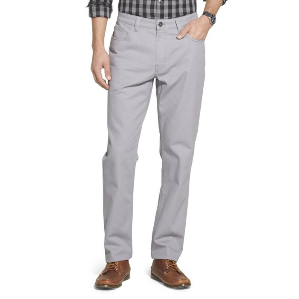 NWT Mens Size 46x32 52x32 Geoffrey Beene Gray Big and Tall 5 Pocket Twill Pants